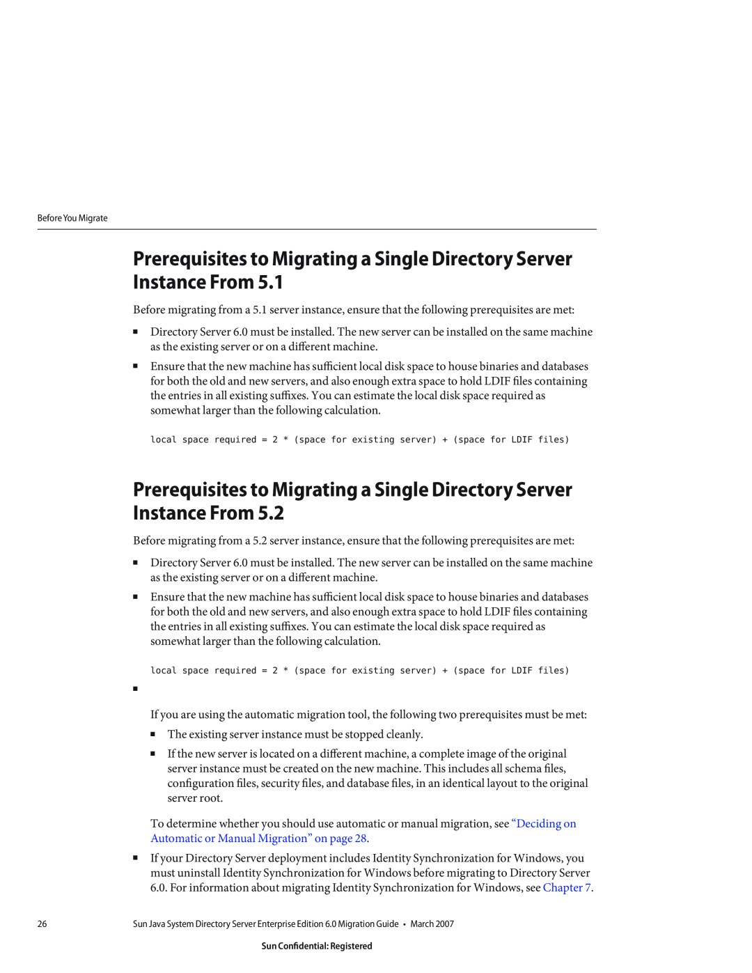 Sun Microsystems 8190994 manual Prerequisites to Migrating a Single Directory Server Instance From, Before You Migrate 