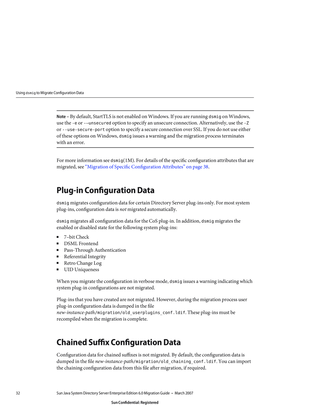 Sun Microsystems 8190994 manual Plug-in Configuration Data, Chained Suffix Configuration Data 