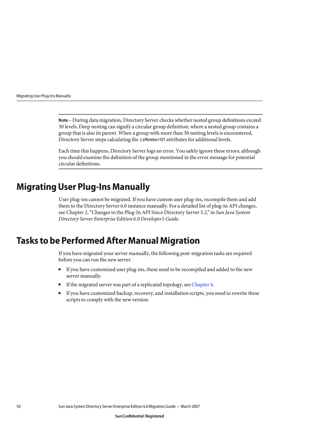 Sun Microsystems 8190994 manual Migrating User Plug-Ins Manually, Tasks to be Performed After Manual Migration 