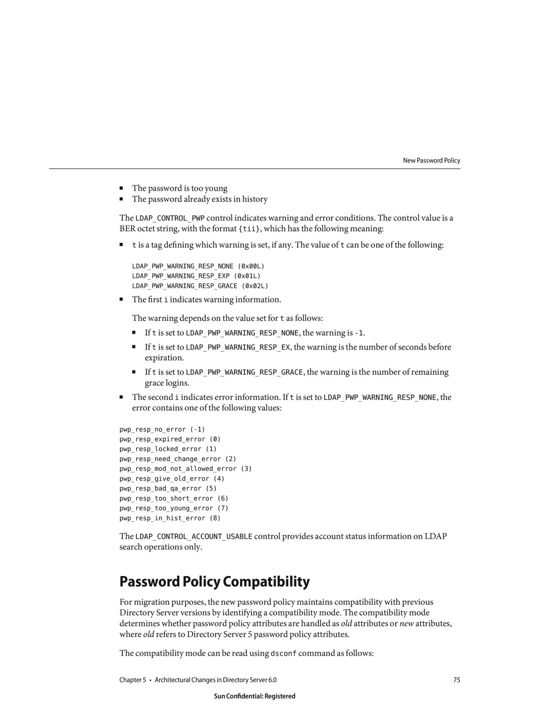 Sun Microsystems 8190994 manual Password Policy Compatibility 