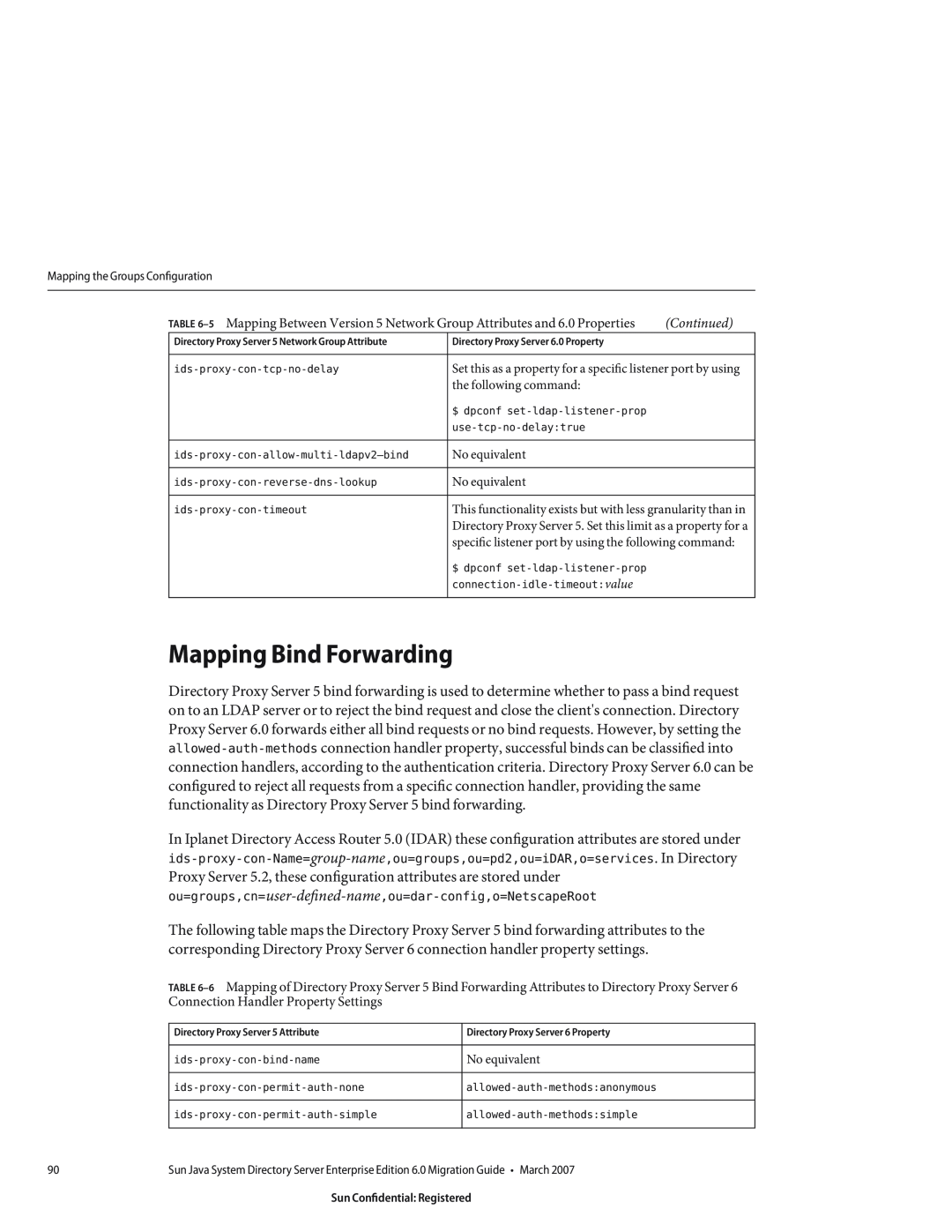 Sun Microsystems 8190994 manual Mapping Bind Forwarding, Set this as a property for a specific listener port by using 