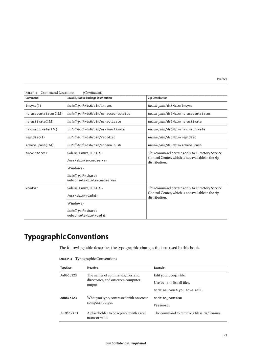 Sun Microsystems 8190994 manual Table P-3 Command Locations, Table P-4Typographic Conventions 