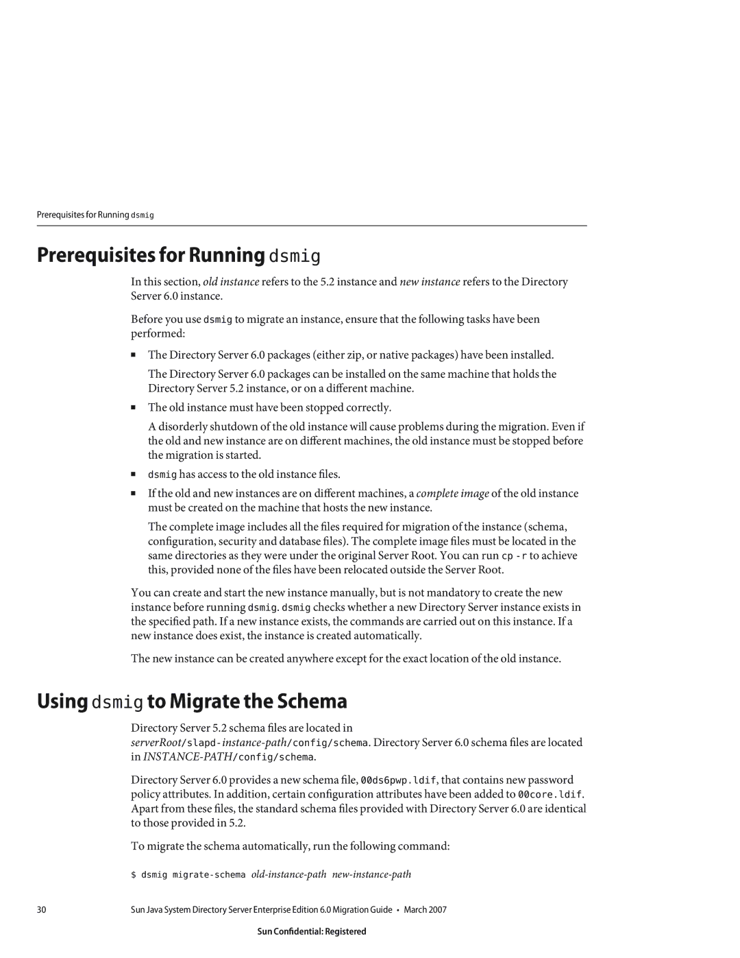 Sun Microsystems 8190994 manual Prerequisites for Running dsmig, Using dsmig to Migrate the Schema 