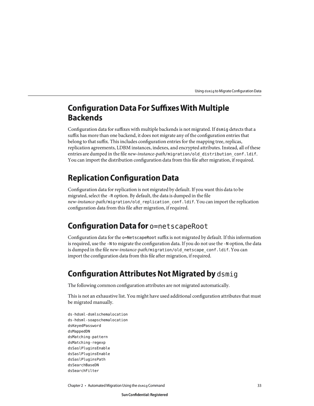 Sun Microsystems 8190994 manual Configuration Data For Suffixes With Multiple Backends, Replication Configuration Data 