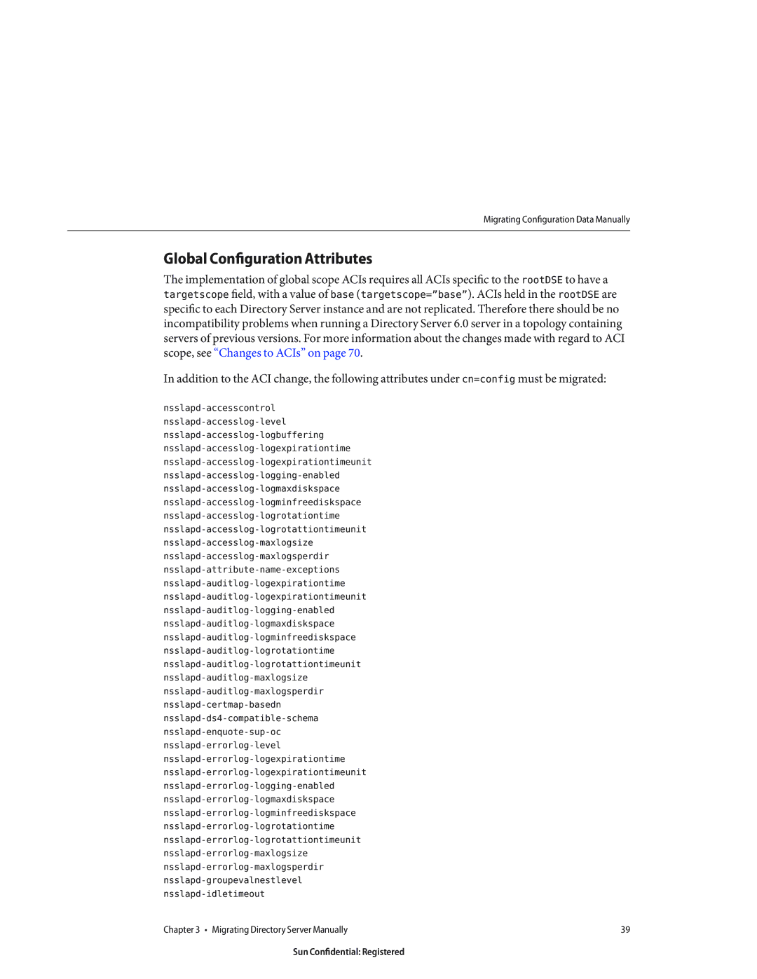 Sun Microsystems 8190994 manual Global Configuration Attributes 