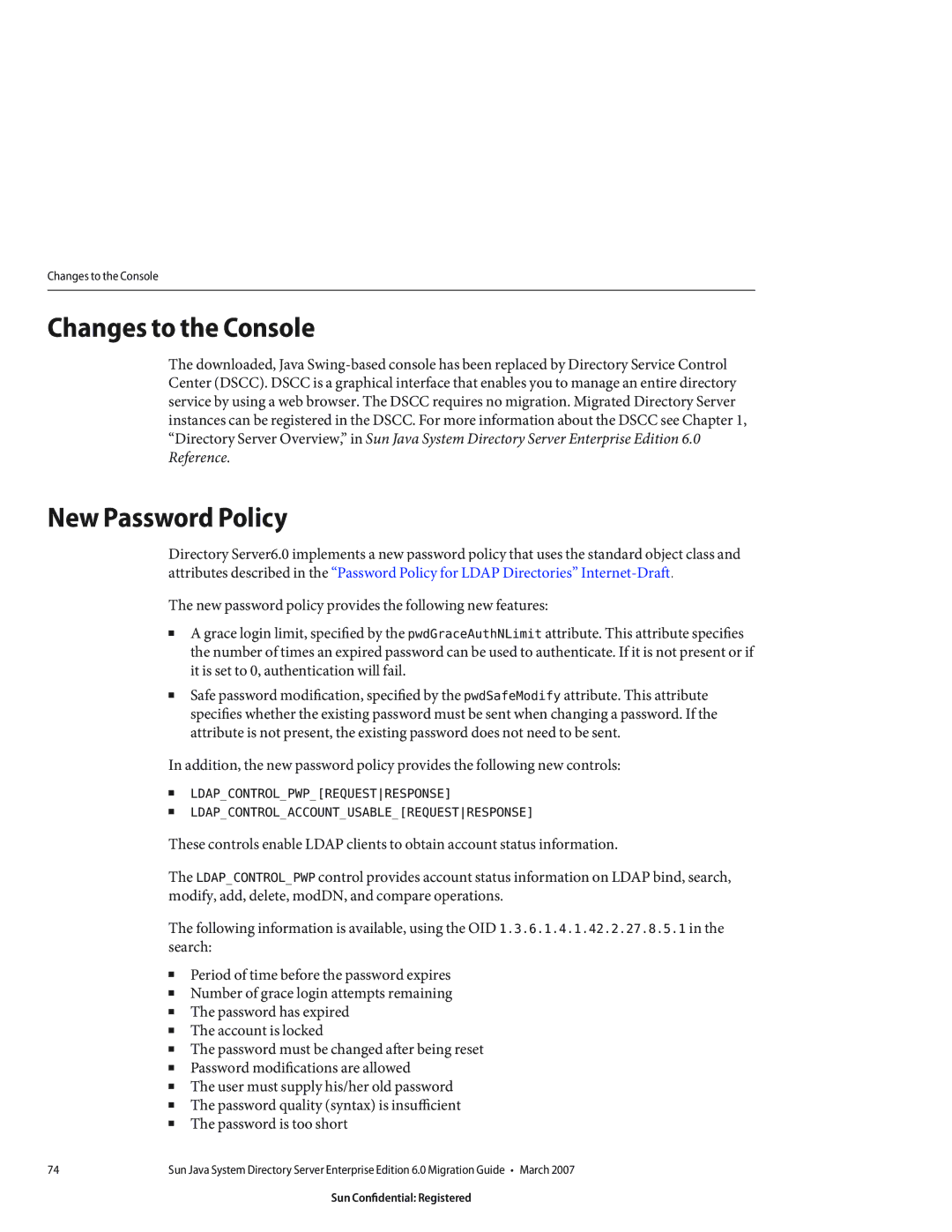 Sun Microsystems 8190994 manual Changes to the Console, New Password Policy 