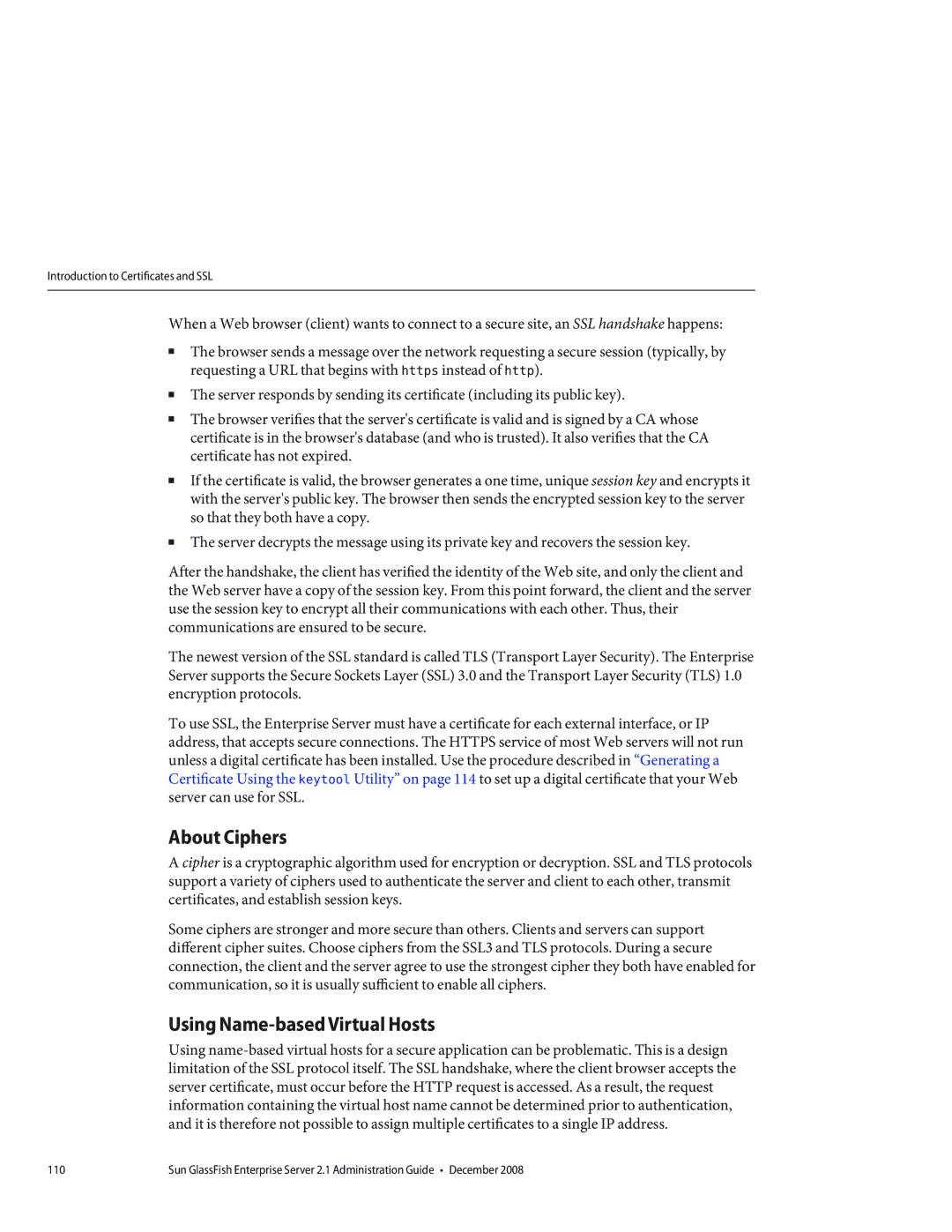 Sun Microsystems 820433510 manual About Ciphers, Using Name-based Virtual Hosts 