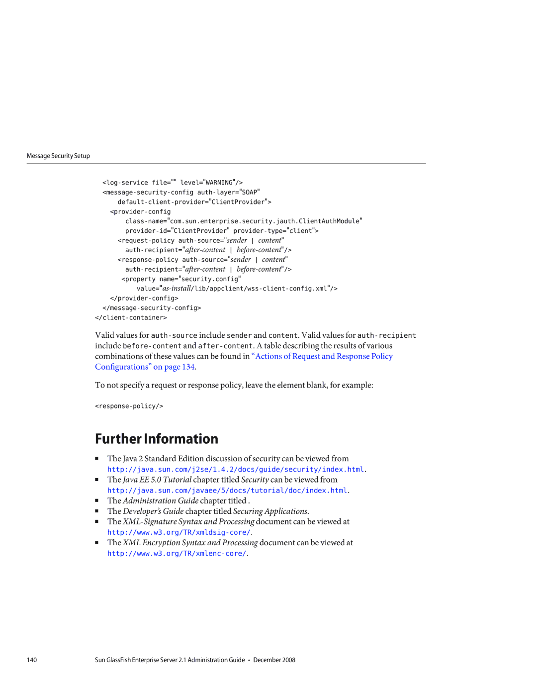 Sun Microsystems 820433510 manual Further Information, Response-policy 