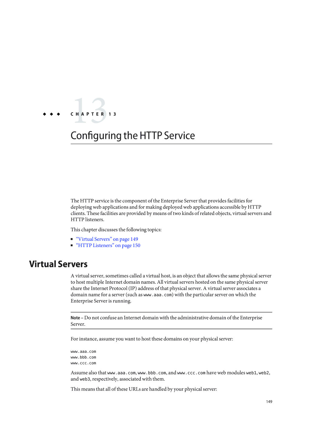 Sun Microsystems 820433510 manual Configuring the Http Service, Virtual Servers 