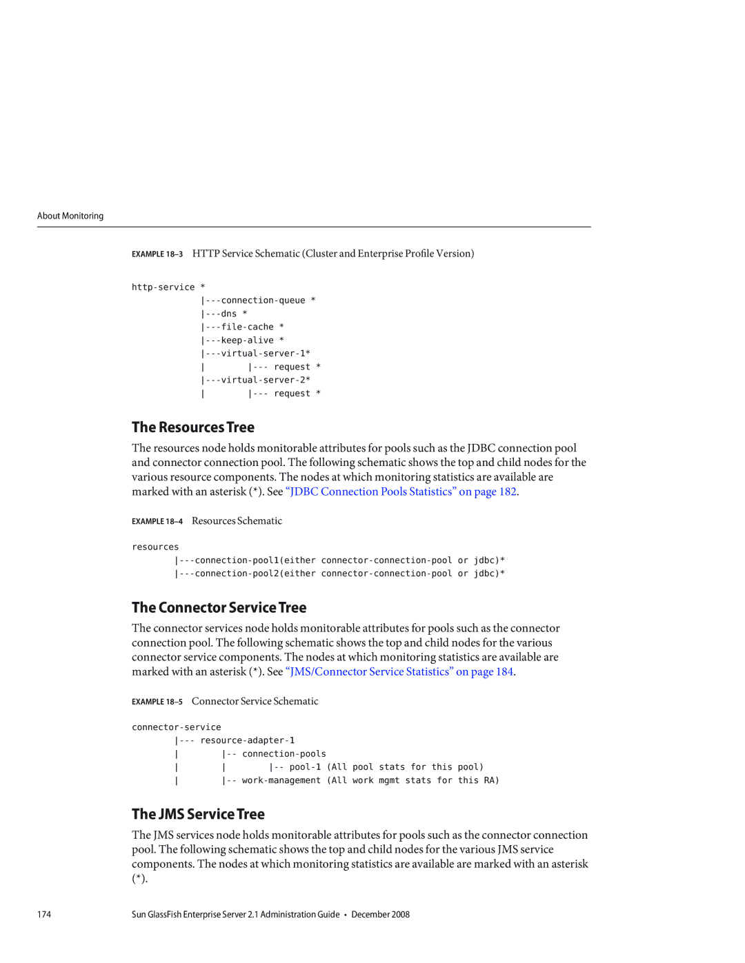 Sun Microsystems 820433510 manual Resources Tree, Connector Service Tree, JMS Service Tree 