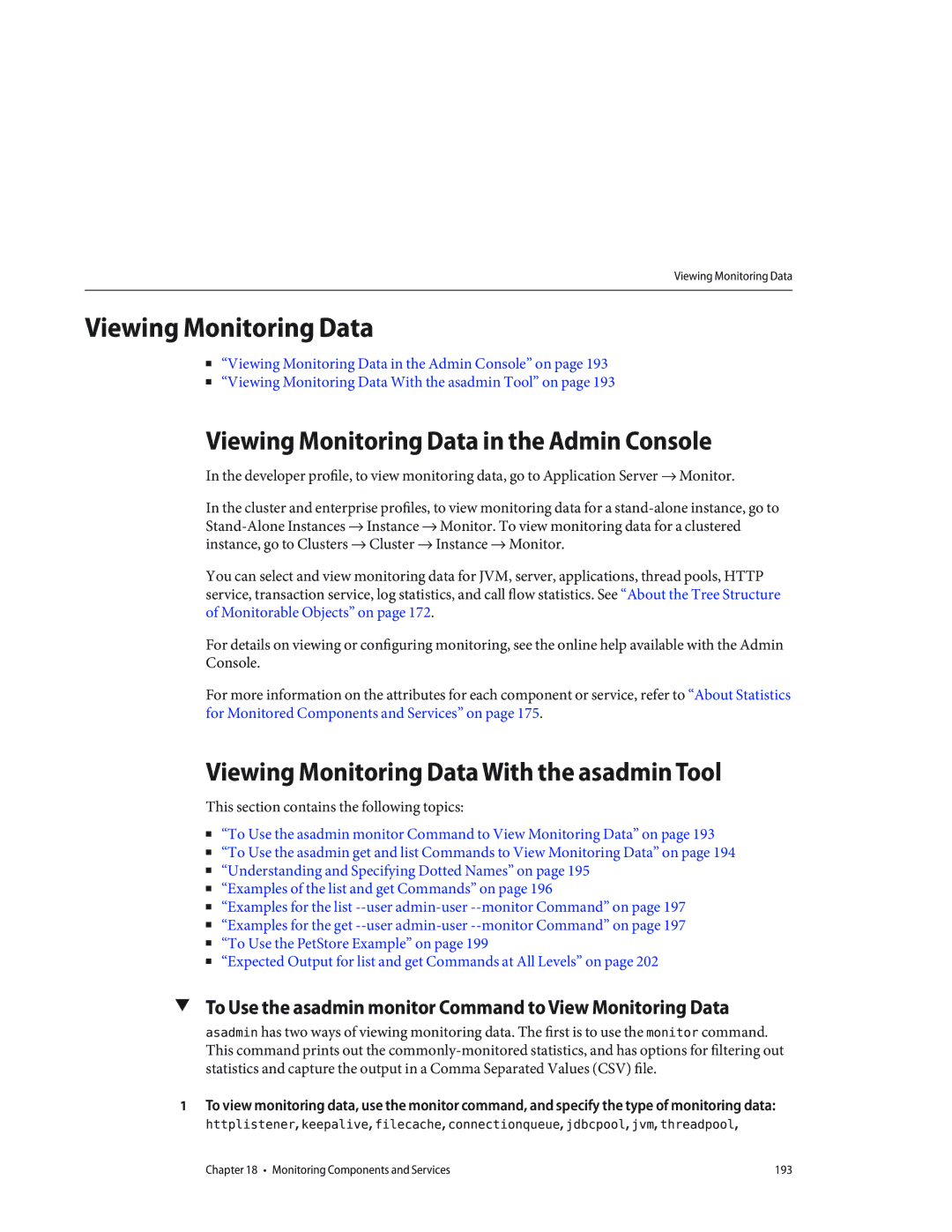 Sun Microsystems 820433510 Viewing Monitoring Data in the Admin Console, Viewing Monitoring Data With the asadmin Tool 