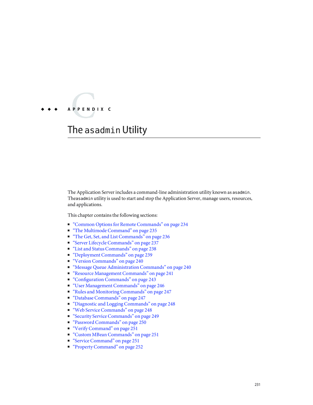 Sun Microsystems 820433510 manual Asadmin Utility 