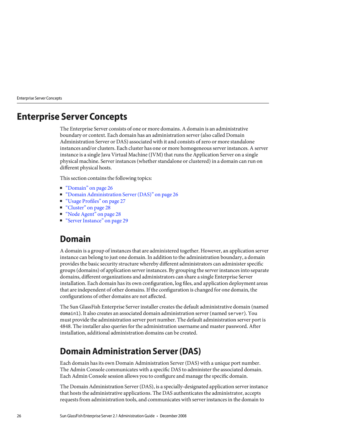 Sun Microsystems 820433510 manual Enterprise Server Concepts, Domain Administration Server DAS 