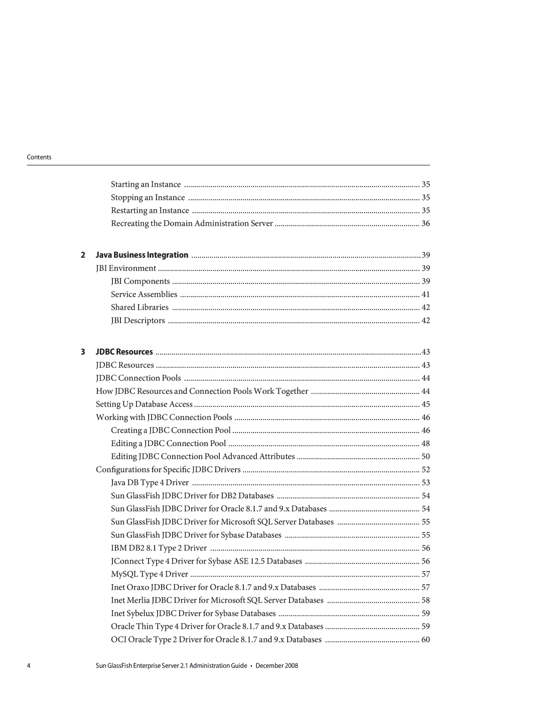 Sun Microsystems 820433510 manual Java Business Integration, Jdbc Resources 