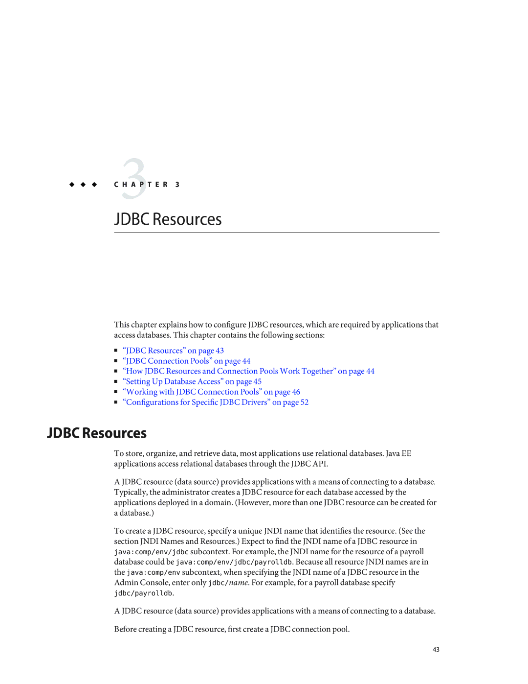 Sun Microsystems 820433510 manual Jdbc Resources 