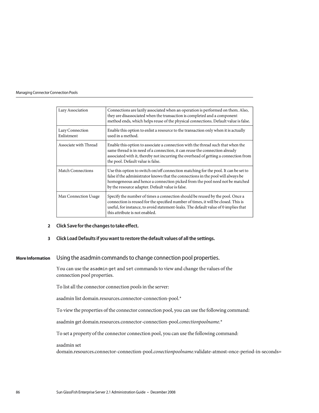 Sun Microsystems 820433510 manual Pool. Default value is false 