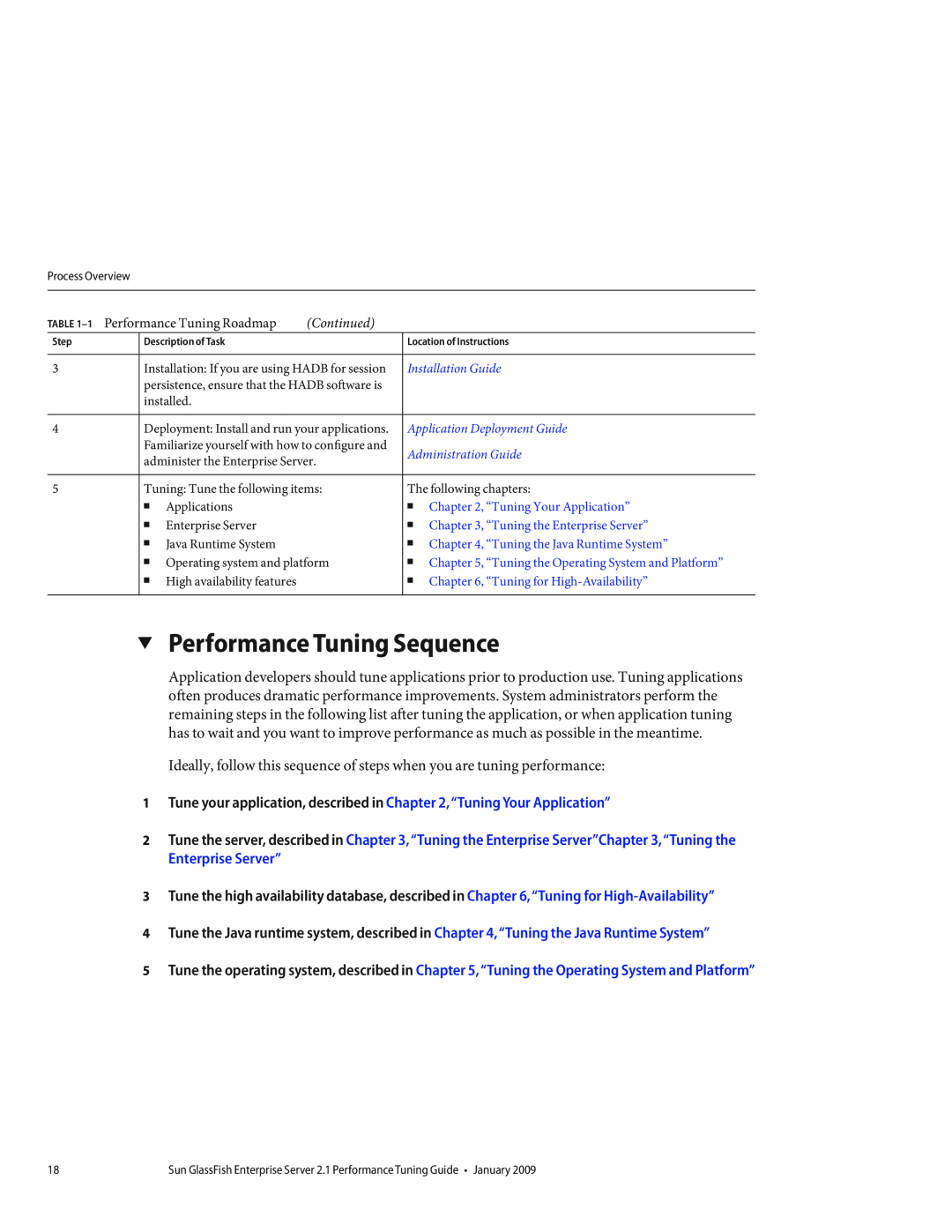 Sun Microsystems 820434310 manual Performance Tuning Sequence, Performance Tuning Roadmap 