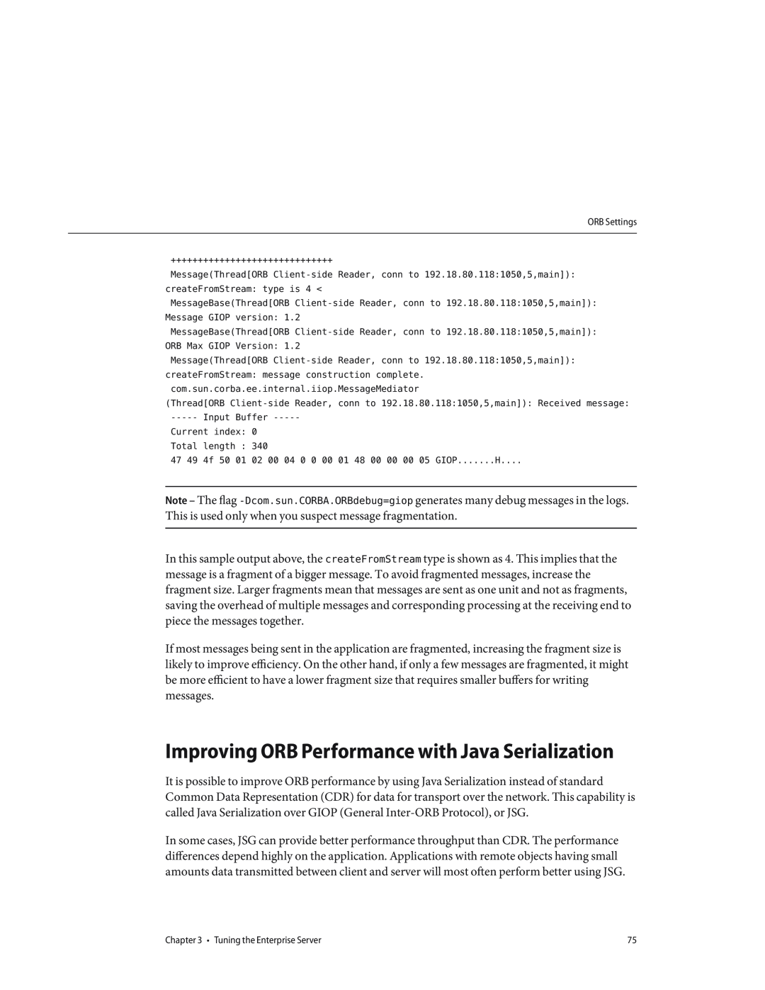 Sun Microsystems 820434310 manual Improving ORB Performance with Java Serialization 