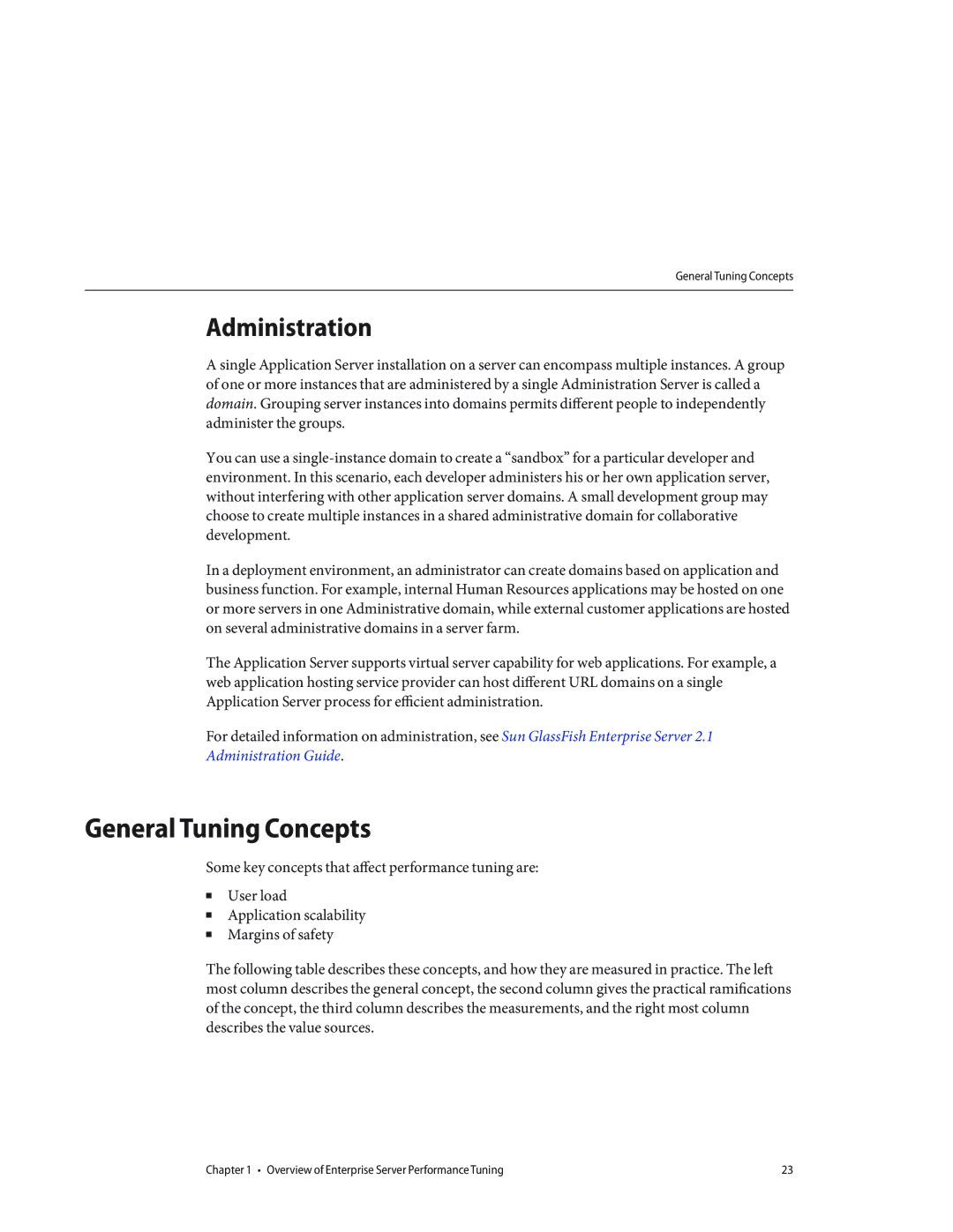 Sun Microsystems 820434310 manual General Tuning Concepts, Administration 