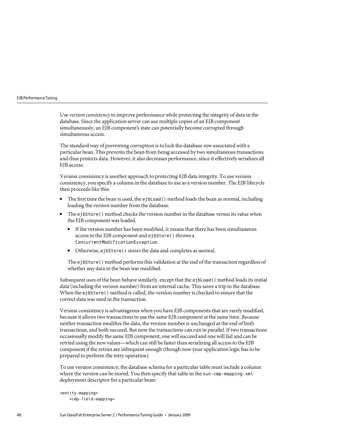 Sun Microsystems 820434310 manual Entity-mapping cmp-field-mapping 