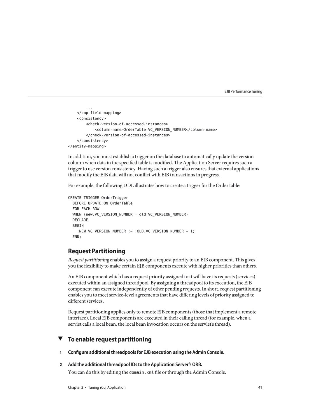 Sun Microsystems 820434310 manual Request Partitioning, To enable request partitioning, Cmp-field-mapping consistency 