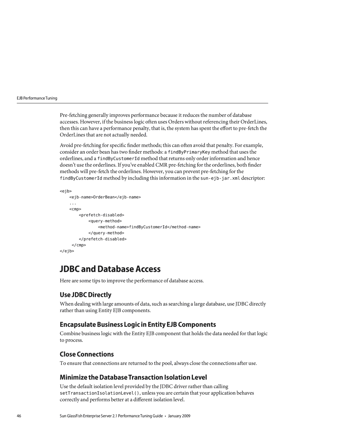 Sun Microsystems 820434310 manual Jdbc and Database Access, Use Jdbc Directly, Close Connections 