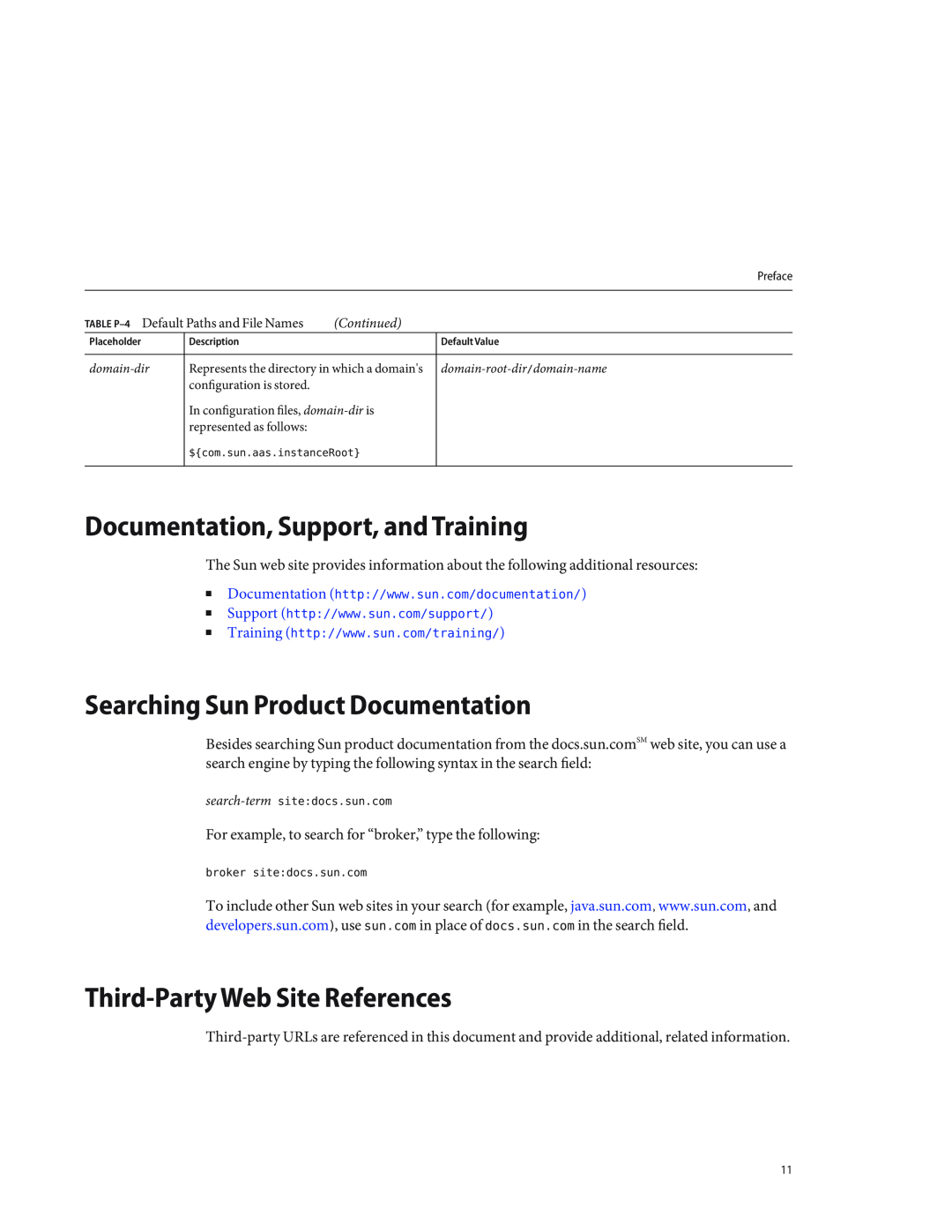 Sun Microsystems 820682310 manual Documentation, Support, and Training, Searching Sun Product Documentation 
