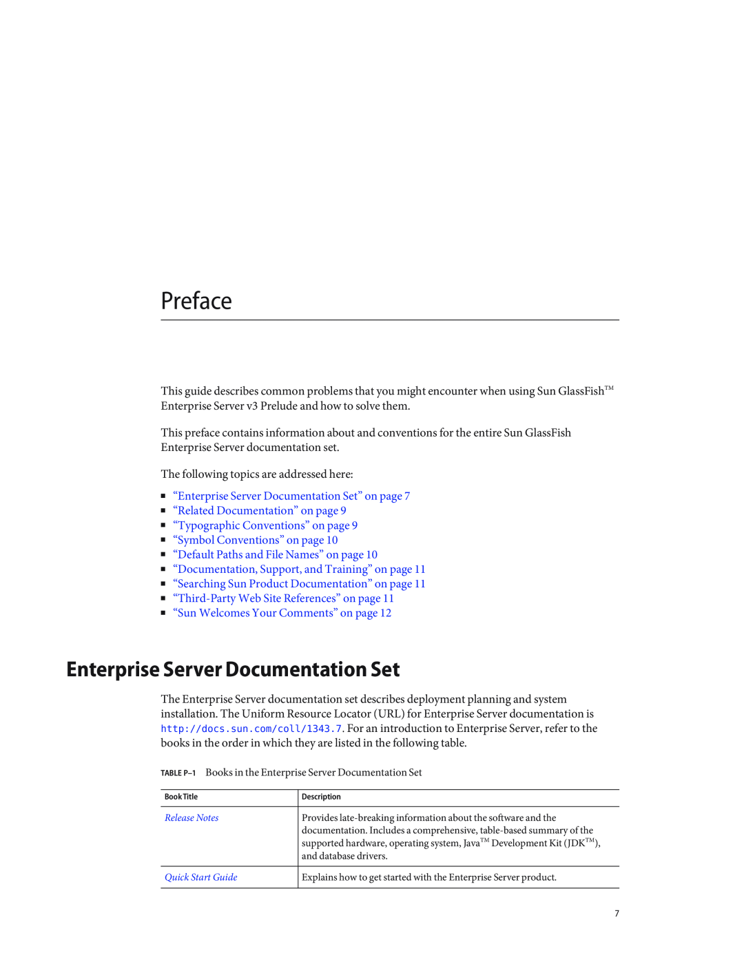 Sun Microsystems 820682310 manual Preface, “Enterprise Server Documentation Set” on page 