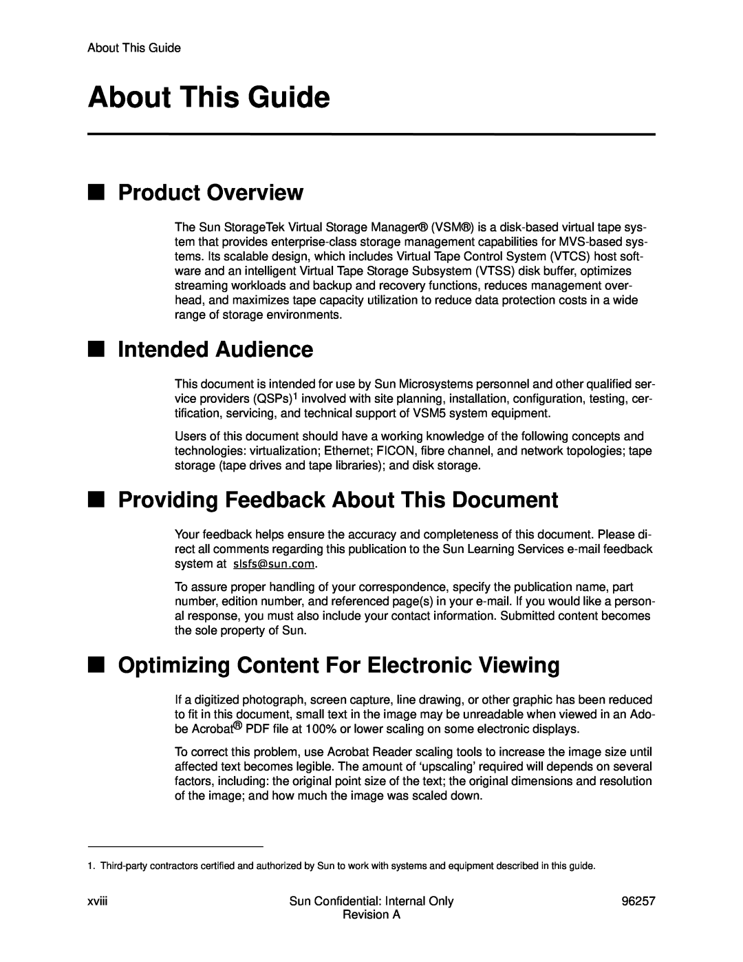 Sun Microsystems 96257 manual About This Guide, Product Overview, Intended Audience, Providing Feedback About This Document 