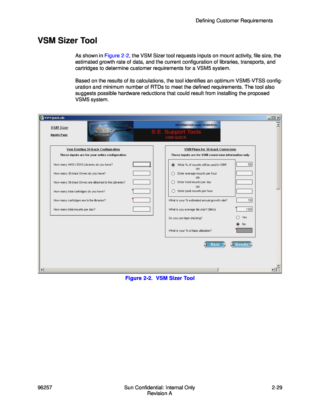 Sun Microsystems 96257 manual 2. VSM Sizer Tool 