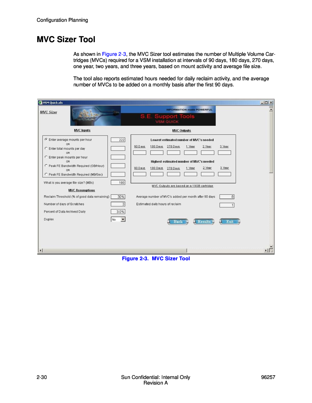 Sun Microsystems 96257 manual 3. MVC Sizer Tool 