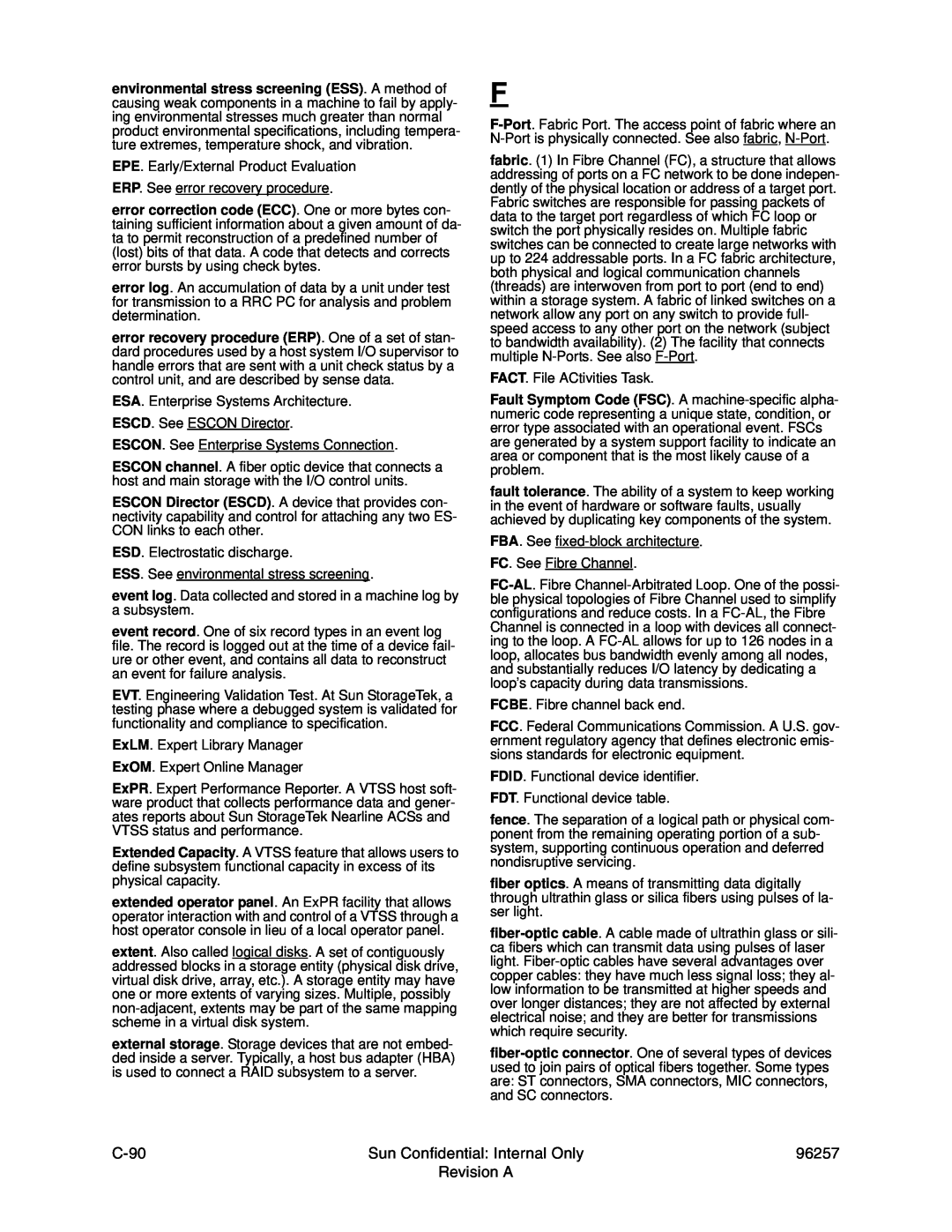 Sun Microsystems 96257 manual C-90, Sun Confidential Internal Only, Revision A 