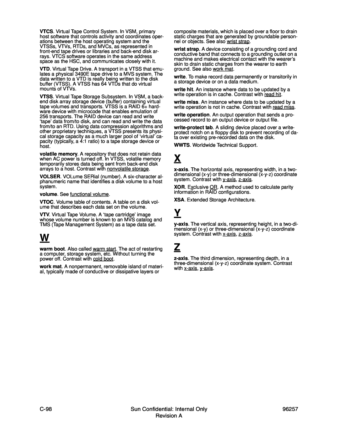 Sun Microsystems 96257 manual C-98, Sun Confidential Internal Only, Revision A 