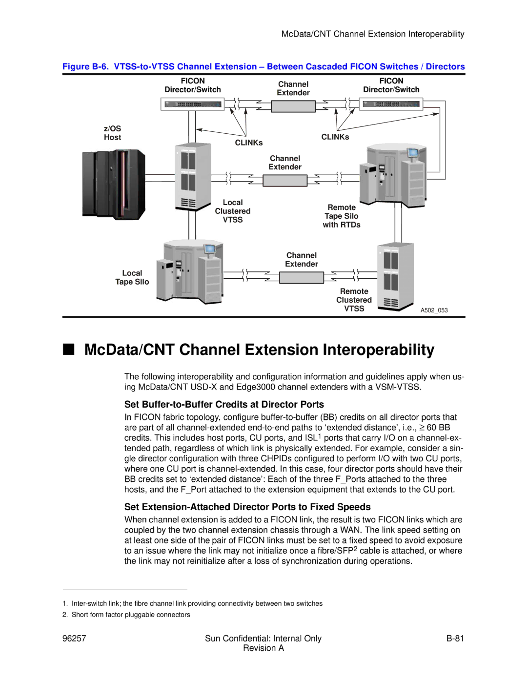 Sun Microsystems 96257 manual McData/CNT Channel Extension Interoperability 