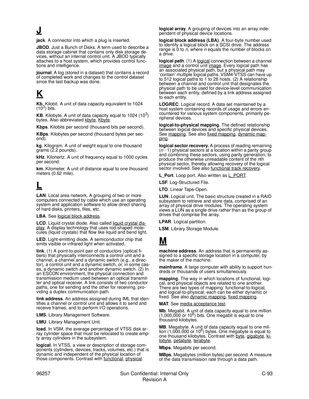 Sun Microsystems 96257 manual Sun Confidential Internal Only Revision a 