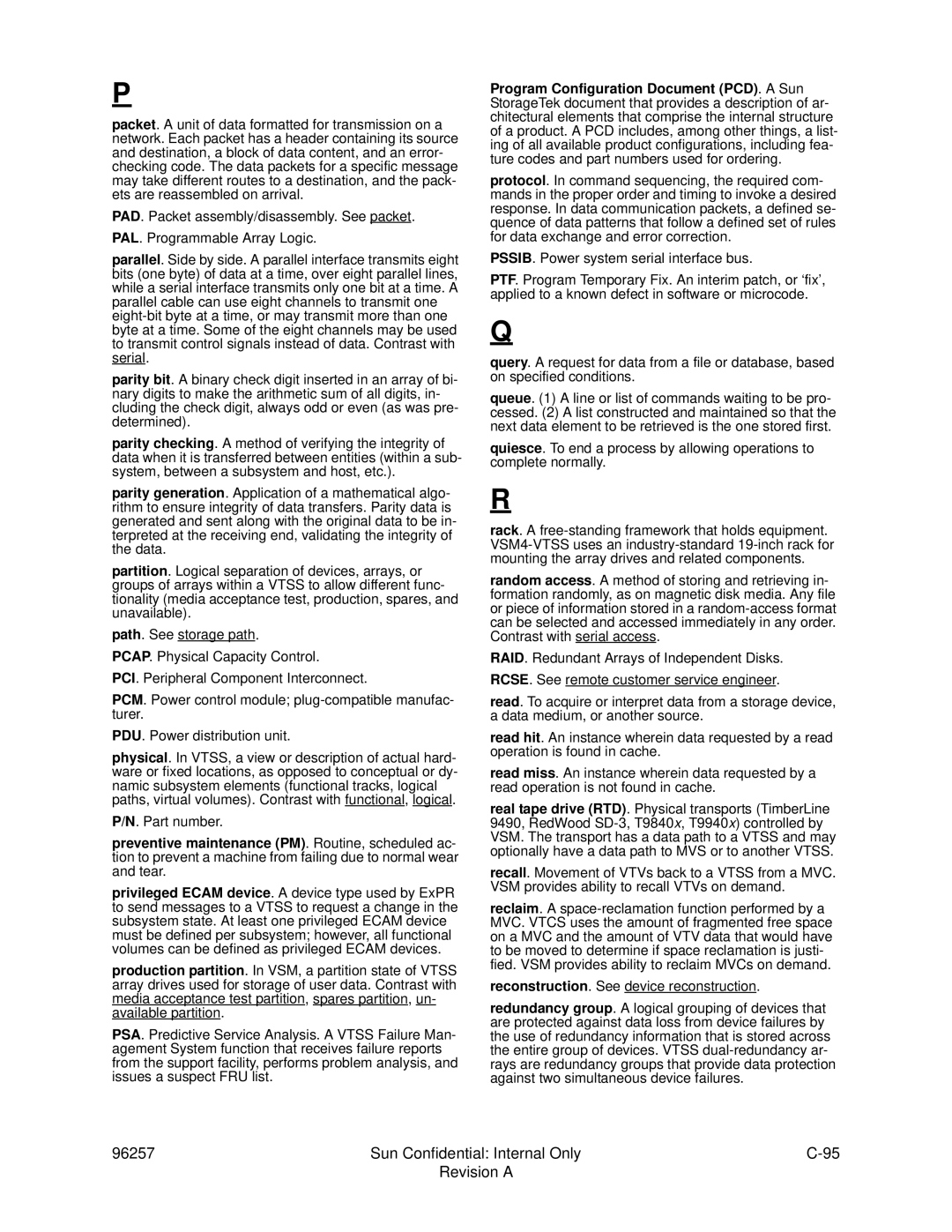 Sun Microsystems 96257 manual Part number 