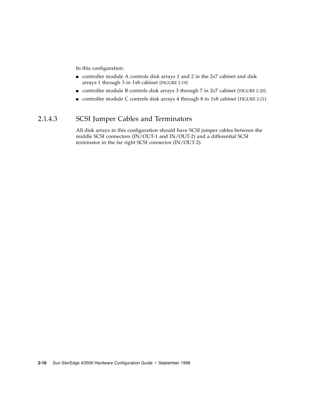 Sun Microsystems manual 10Sun StorEdge A3500 Hardware Configuration Guide September 