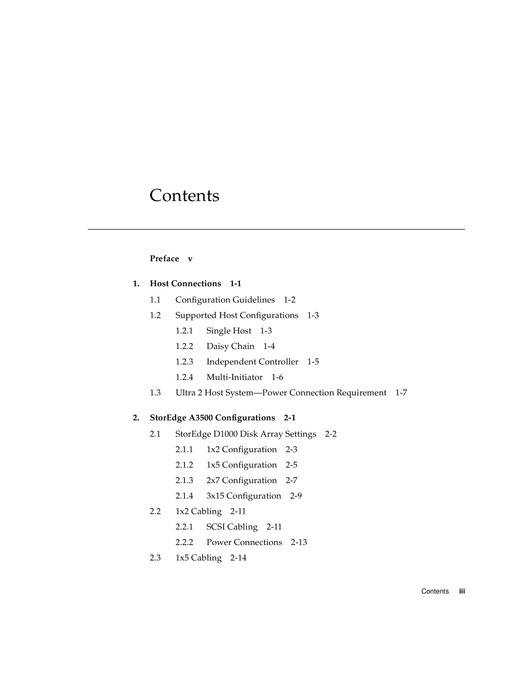 Sun Microsystems A3500 manual Contents 