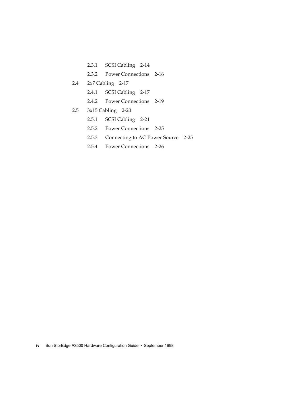 Sun Microsystems manual Iv Sun StorEdge A3500 Hardware Configuration Guide September 