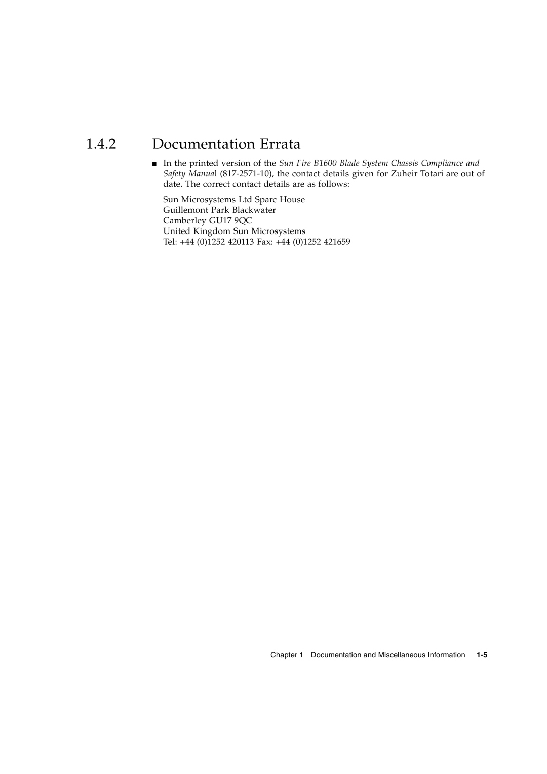 Sun Microsystems B200X BLADE, B1600, B100X, AND B100S manual Documentation Errata 