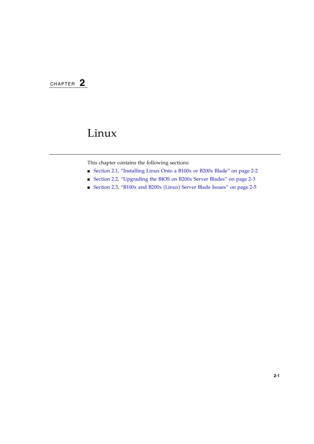 Sun Microsystems B100X, B1600, AND B100S, B200X BLADE manual Linux 