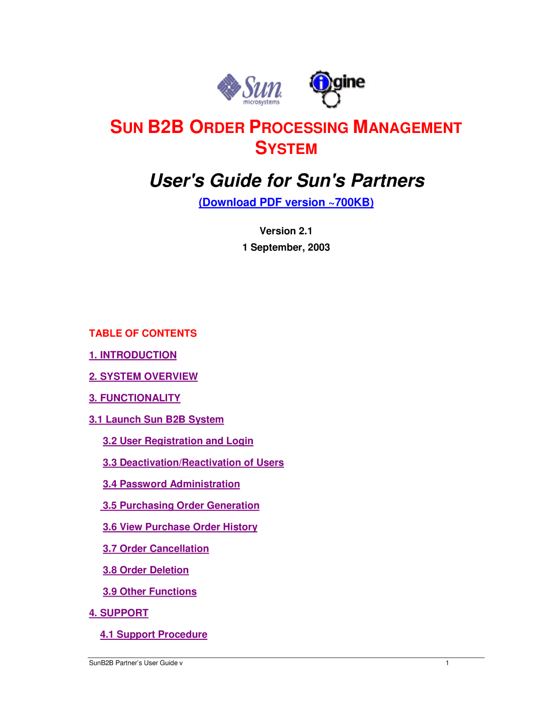 Sun Microsystems B2B manual Users Guide for Suns Partners 