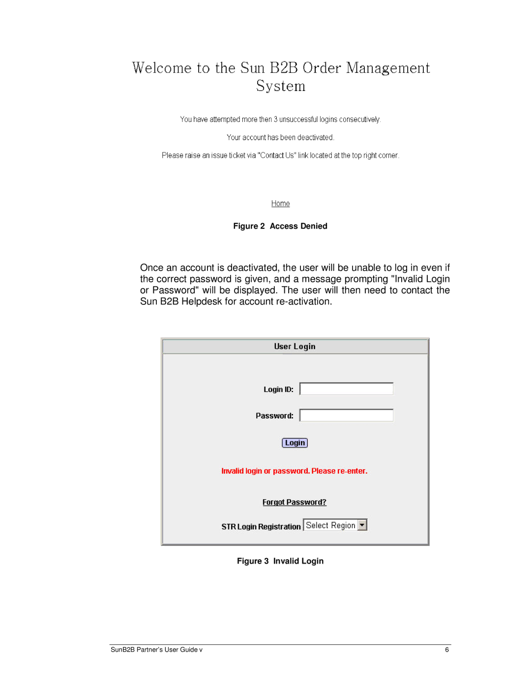 Sun Microsystems B2B manual Access Denied 