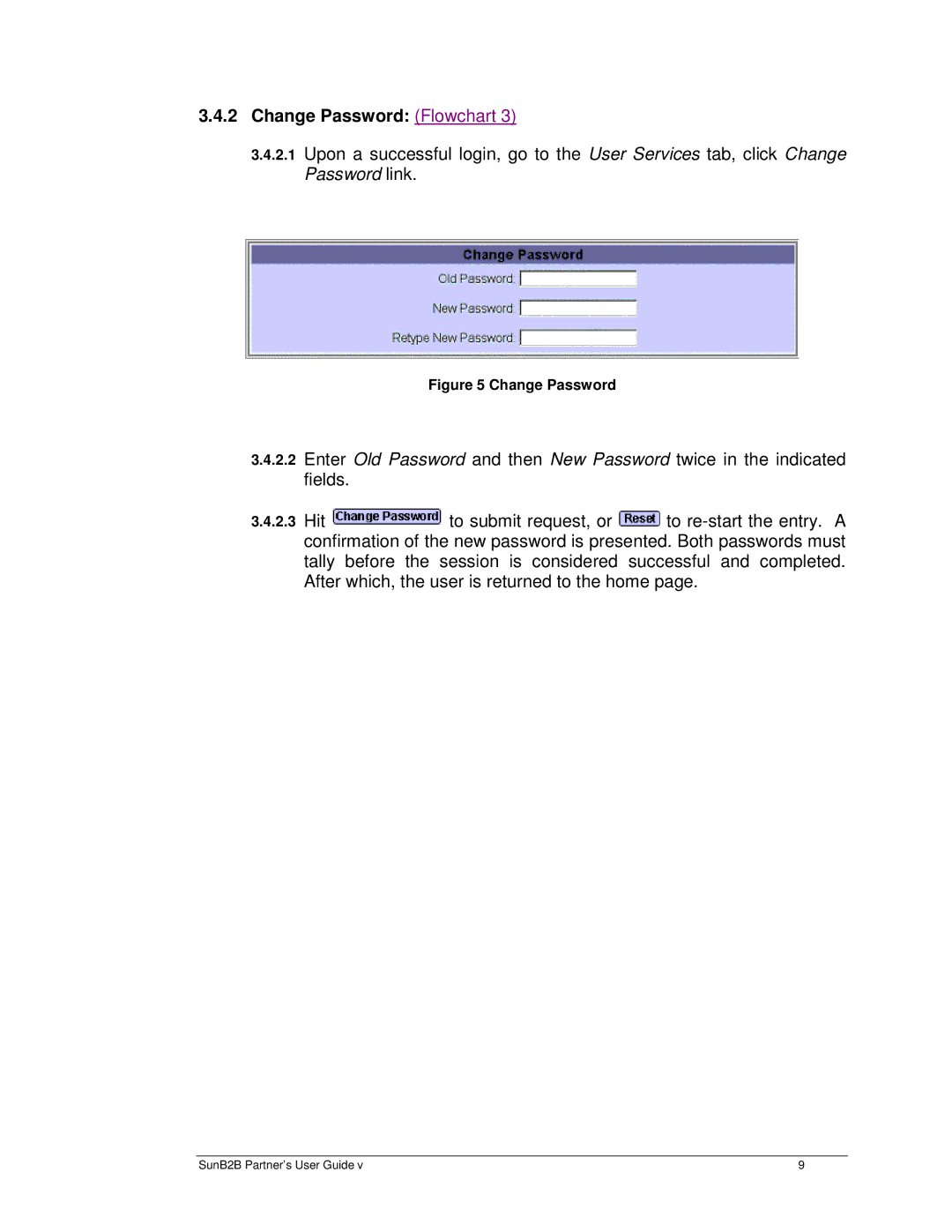 Sun Microsystems B2B manual Change Password Flowchart 