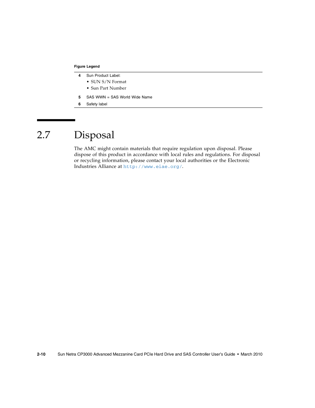 Sun Microsystems CP3000 manual Disposal 