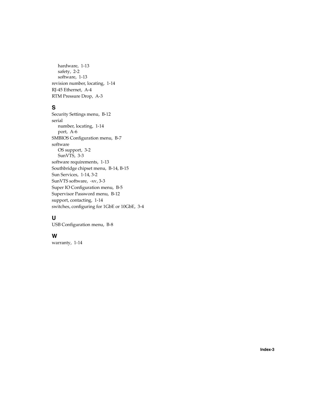 Sun Microsystems CP3220 manual Index-3 