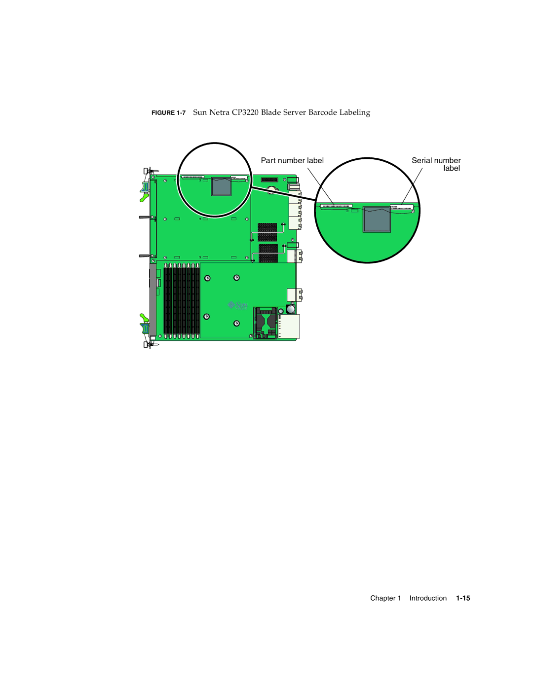 Sun Microsystems CP3220 manual Part number label 