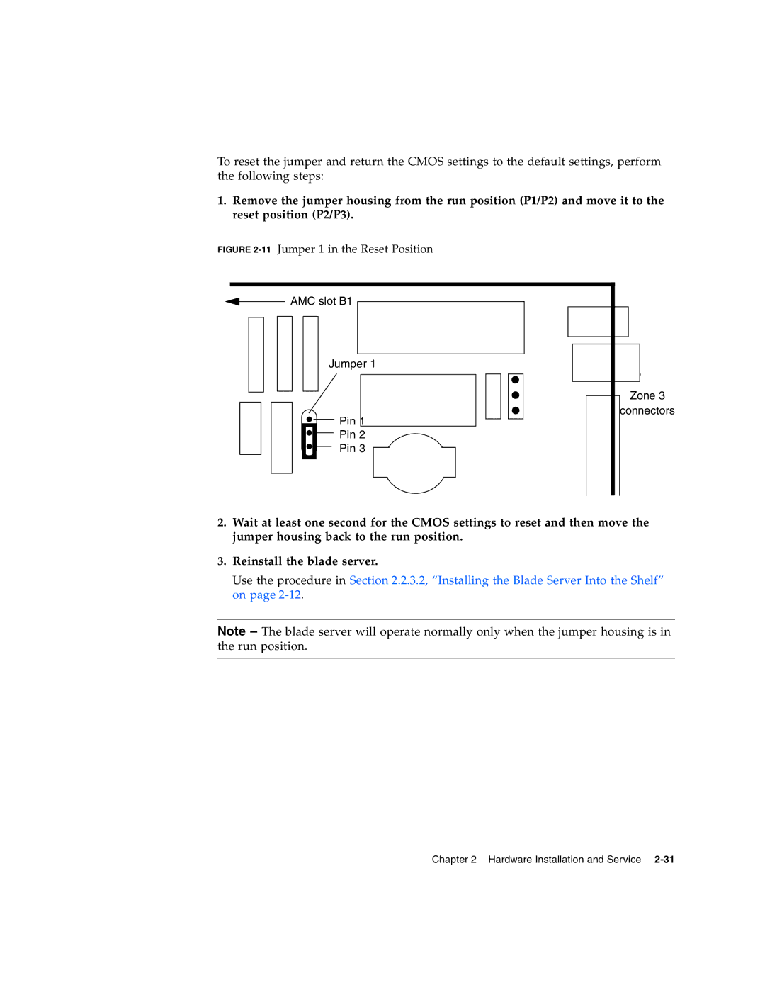 Sun Microsystems CP3220 manual AMC slot B1 Jumper Pin Zone Connectors 