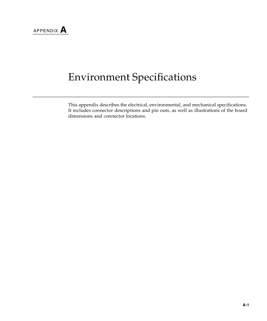 Sun Microsystems CP3240 manual Environment Specifications 