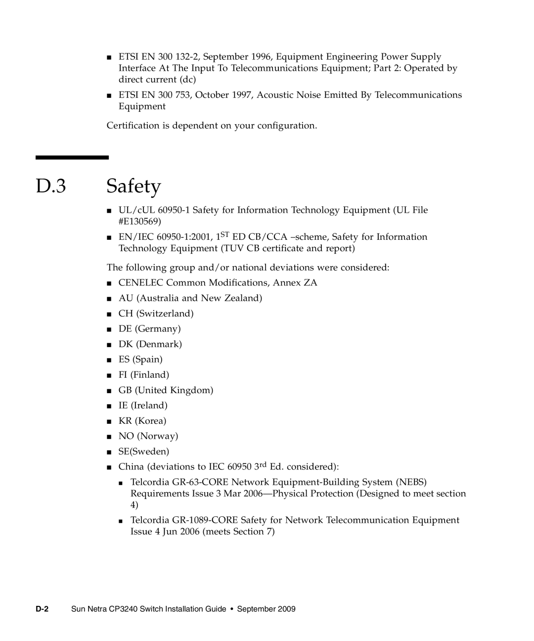 Sun Microsystems CP3240 manual Safety 